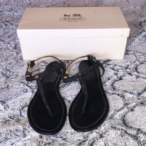COACH Black Rolanda Sandals 8.5